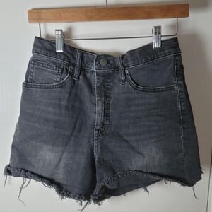 Madewell High Waist Denim Shorts - Dark Gray